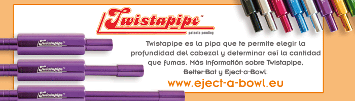 Twistapipe es la pipa que te permite elegir la profundidad del cabezal y determinar as la cantidad que fumas