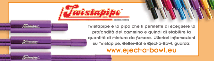 Twistapipe è la pipa che ti permette di scegliere la profondità del cammino e quindi di stabilire la quantità di mistura da fumare